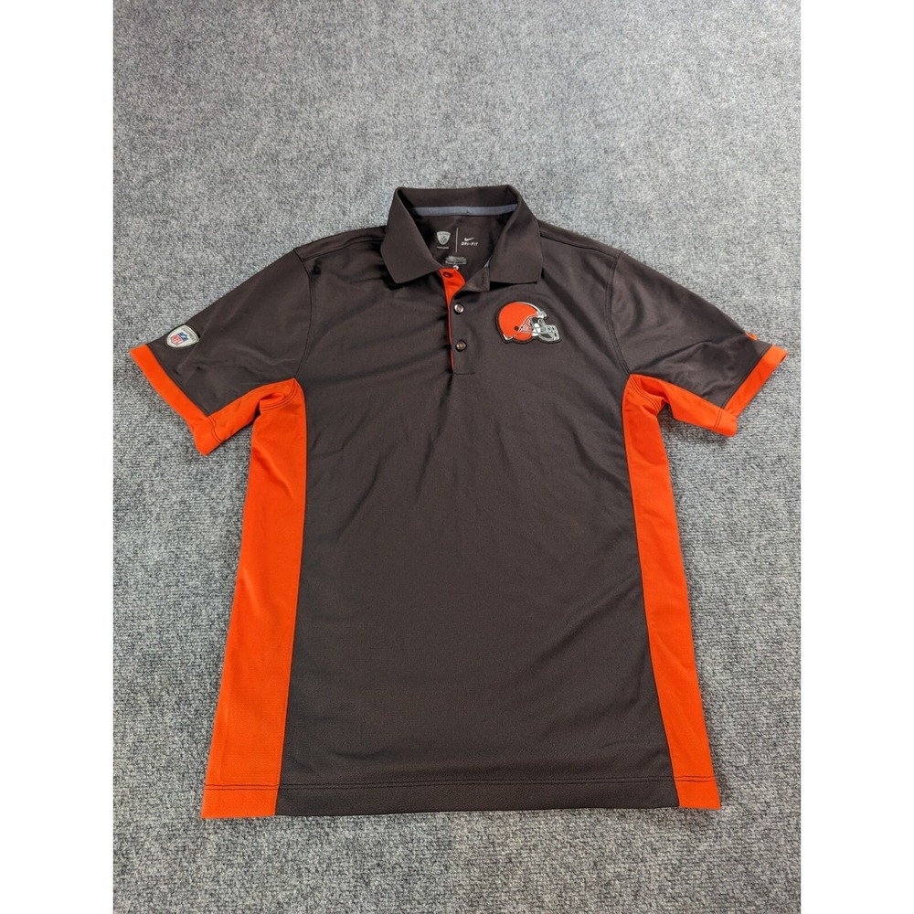 Cleveland Browns Nike Polo Shirt Mens S  NFL Equipment Training Nike Dri-Fit